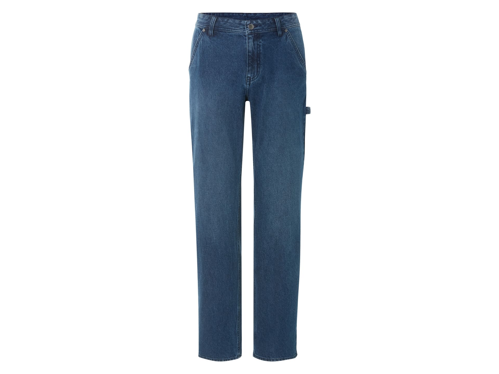 LIVERGY® Jeansy stolarskie męskie z bawełny, Relaxed Fit (Niebieski, 50 (34/32))