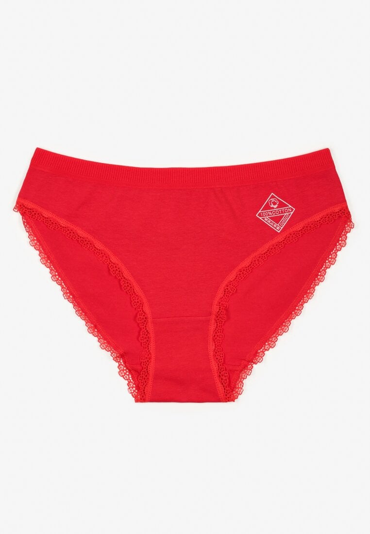 Czerwone Bawełniane Majtki Figi Pillima