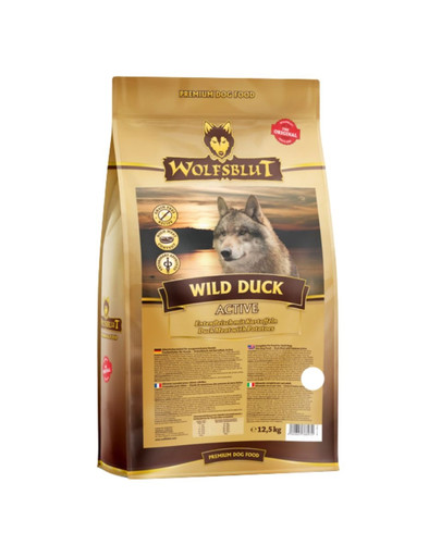 WOLFSBLUT Wild Duck Active sucha karma dla aktywnych psów z kaczką i ziemniakami 12,5 kg -