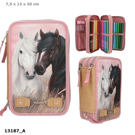 Piórnik 3 Komorowy Z Wyposażeniem Miss Melody Dusty Rose 13187A