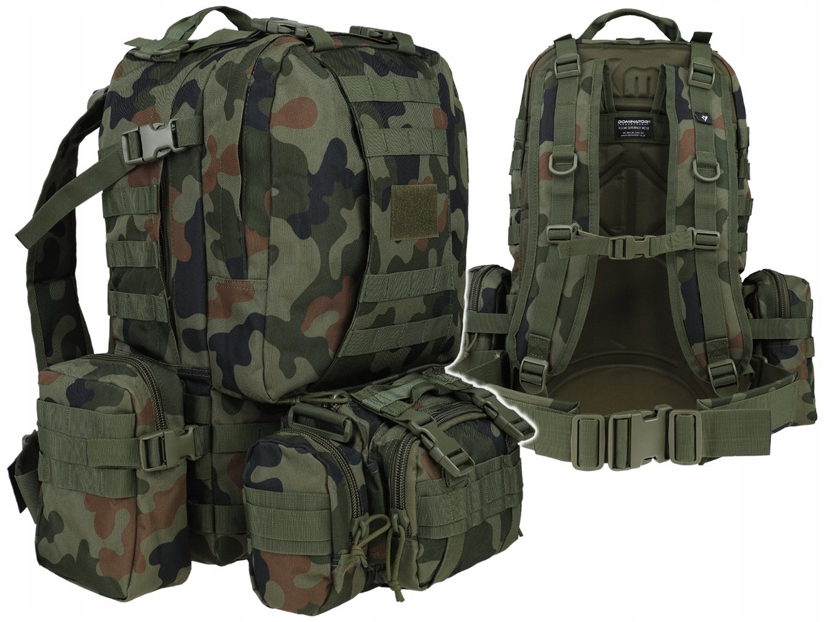Dominator Zestaw Plecak QUEBEC + Torba Inżynierska + Zasobniki Basic 2 sztuki WZ.93 PL Camo