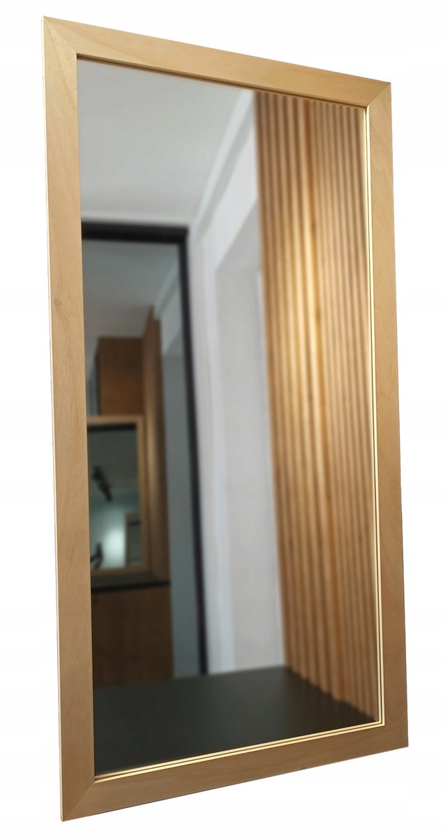 Lustro BOHO w surowej drewnianej ramie 5cm 140x60