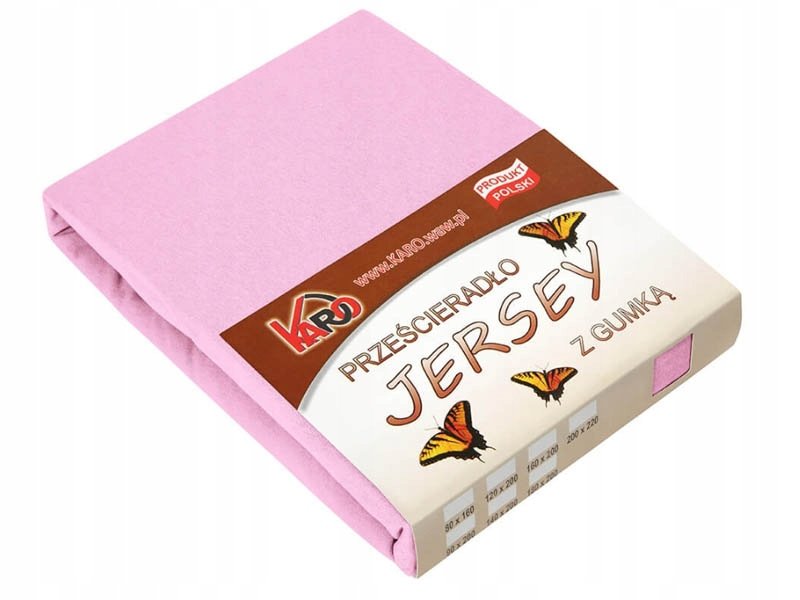 60x120 JASNO RÓŻOWE PRZEŚCIERADŁO JERSEY Z GUMKĄ