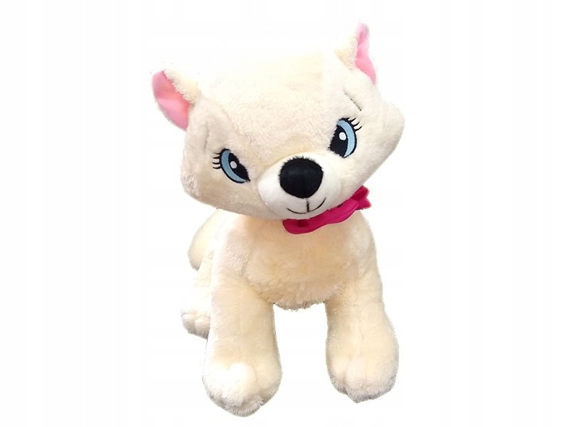 ŚLICZNA MASKOTKA MIŚ KOTEK Z KOKARDKĄ KOT