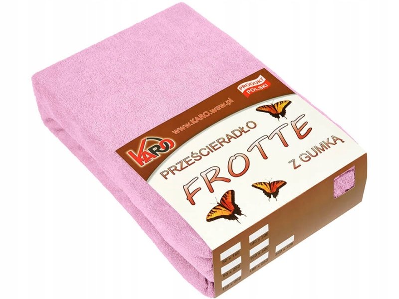 70x140 różowe PRZEŚCIERADŁO FROTTE Z GUMĄ NOWOŚĆ