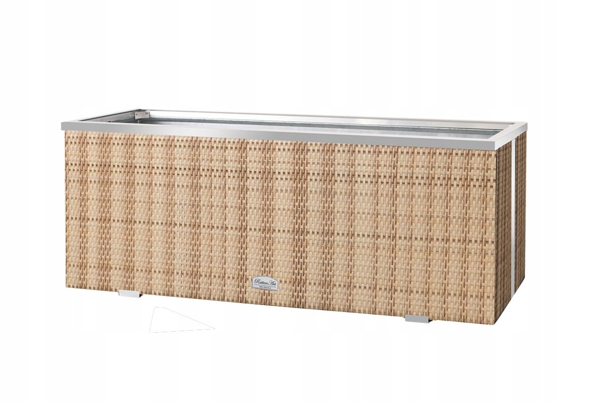Donica ogrodowa technorattanowa 98x25x34 Słomkowy