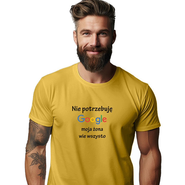 KOSZULKA T-SHIRT WALENTYNKI M GOOGLE ŻONA WIE WSZYSTKO PREZENT JAKOŚĆ