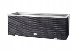 Donica ogrodowa rattanowa 98x25x34 Kolor Stalowy