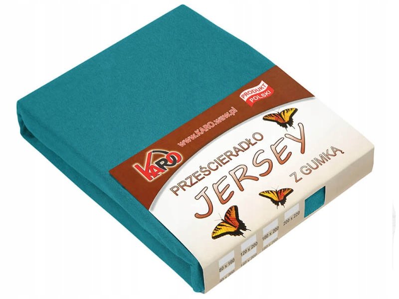 120X200 BAWEŁNIANE TURKUSOWE PRZEŚCIERADŁO JERSEY
