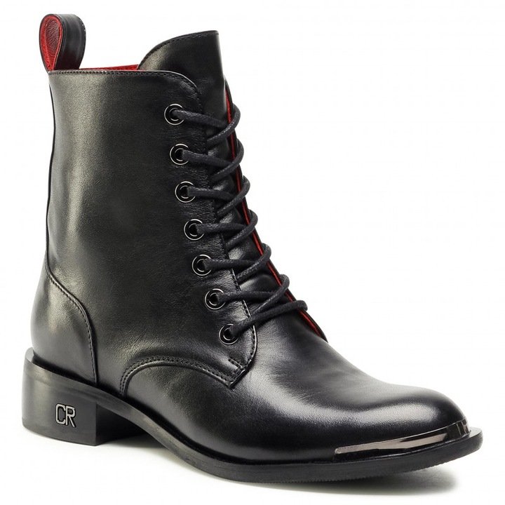 Botki trzewiki Carinii B5727- E50 czarne skóra eleganckie r.36