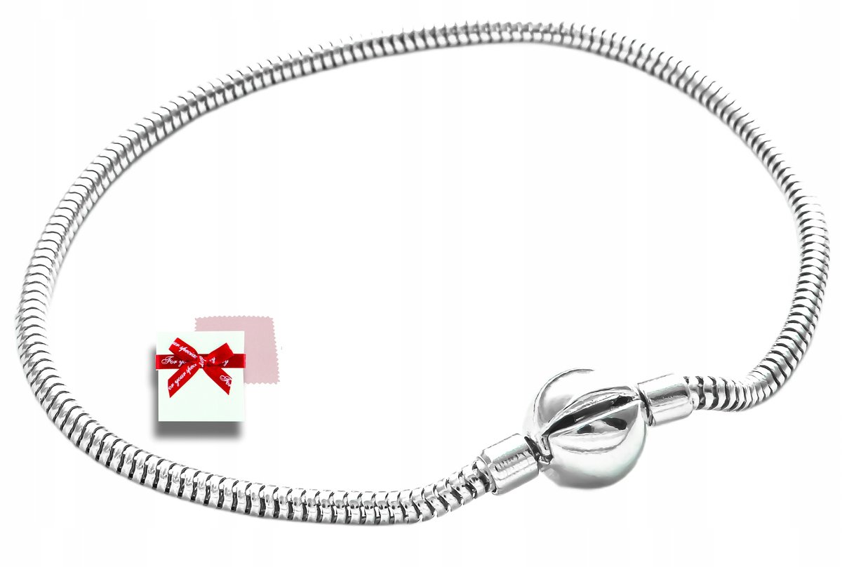 Bransoletka srebrna 925 modułowa 18 cm baza do charms, koralików 3,0 mm