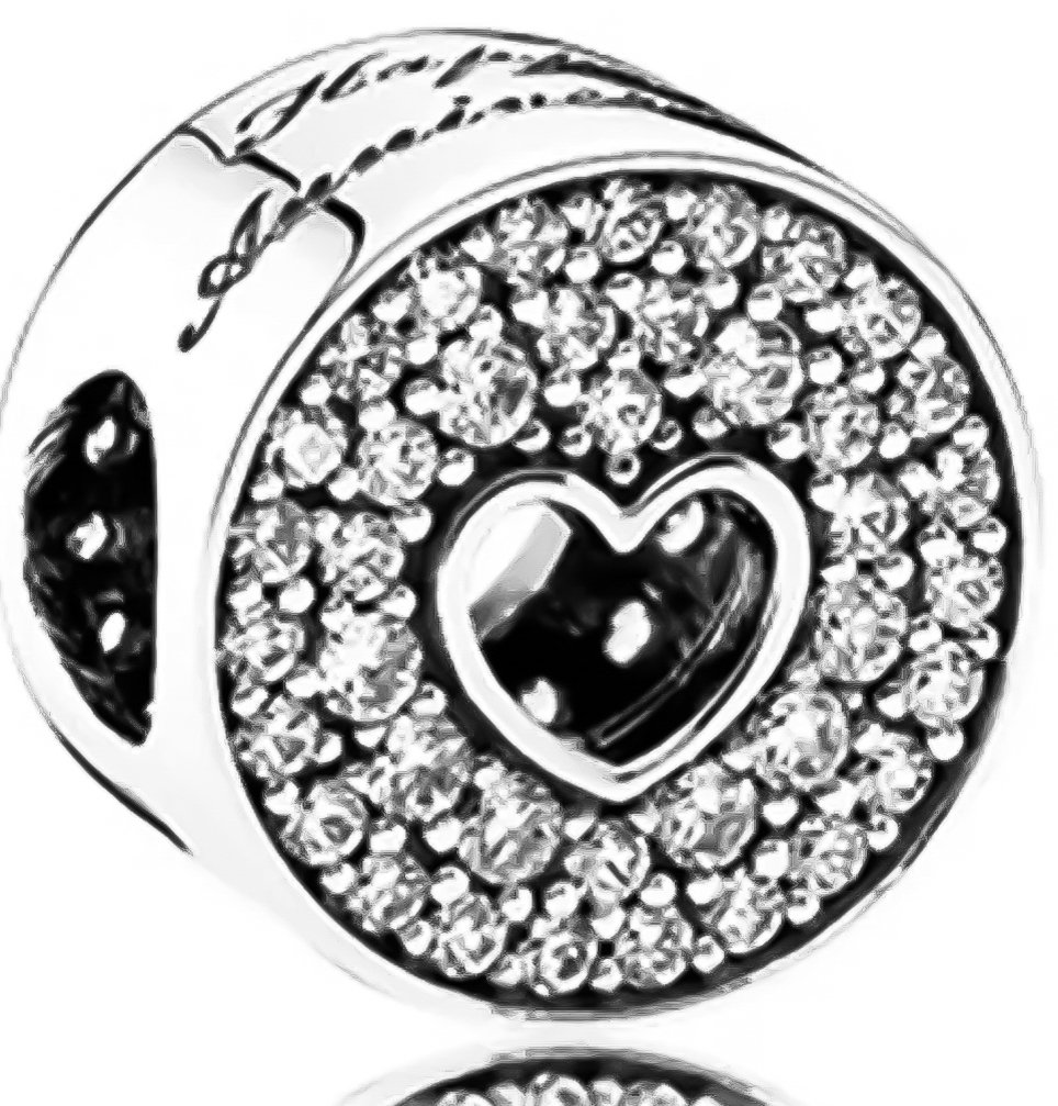 CHARMS KORALIK DO BRANSOLETKI MODUŁOWEJSREBRO 925 SERCE CYRKONIE