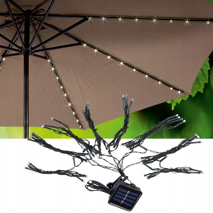 LAMPKI POD PARASOL SOLARNE LED DEKORACYJNE OGRÓD DOM LAMPY OGRODOWE 380CM