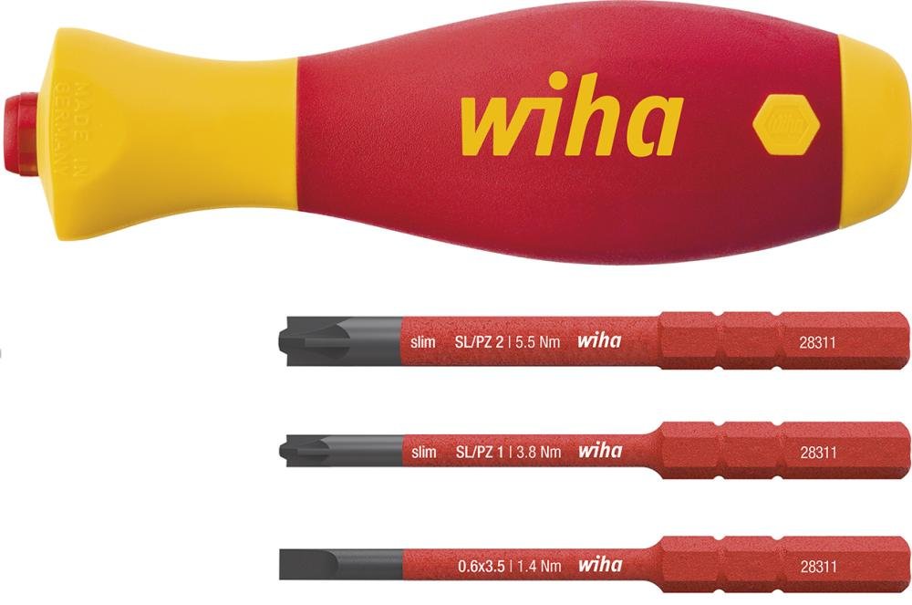 Zestaw wkrętaków VDE 4-częściowy do trzpieni wymiennych slimVario electric SoftFinish Wiha