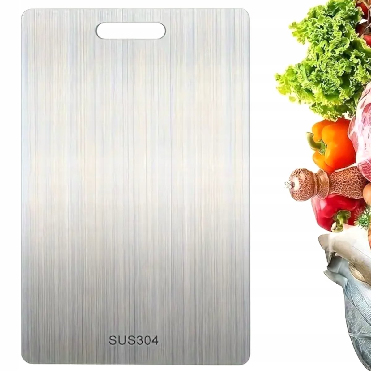 Deska do krojenia ze stali nierdzewnej solidna zdrowa 30x20 cm metalowa