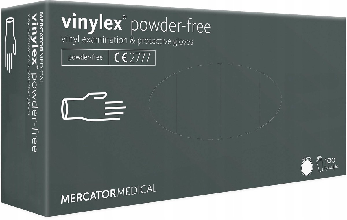 Rękawice jednorazowe winylowe Mercator Medical r. L bezbarwne 100 szt.