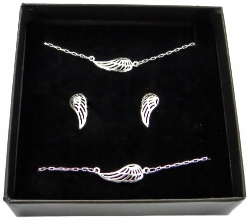 Komplet biżuterii srebrnej 925 skrzydła anioła,zestaw dla kobiet , prezent