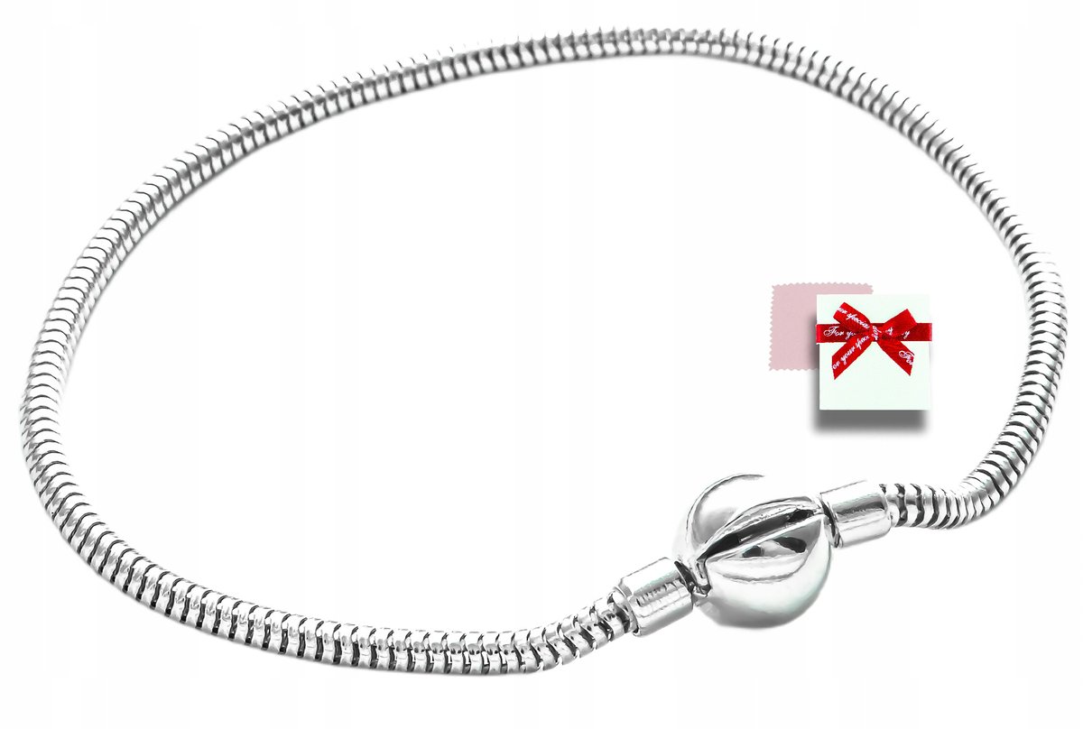 Bransoletka srebrna 925 modułowa 17 cm baza do charms,koralików 2,4mm