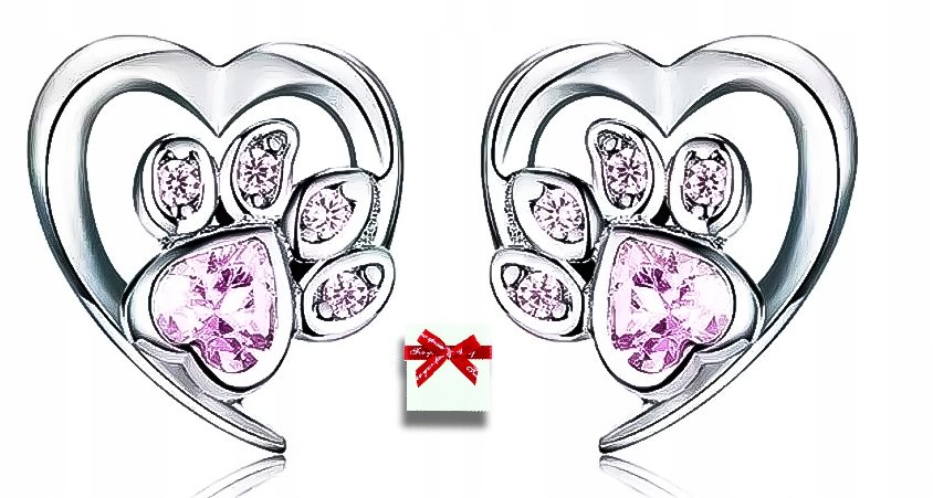 Kolczyki srebrne 925 łapka kota,pupila,dla dzieci,dziewczynek na prezent