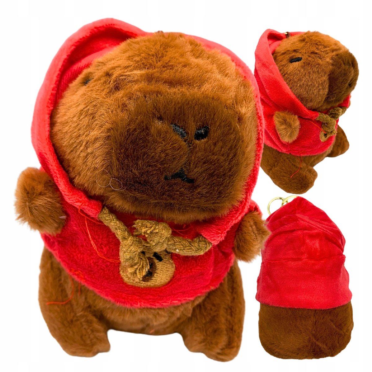Maskotka Pluszowa Kapibara Pluszak Capybara W Bluzie Kaptur Brelok 12 cm