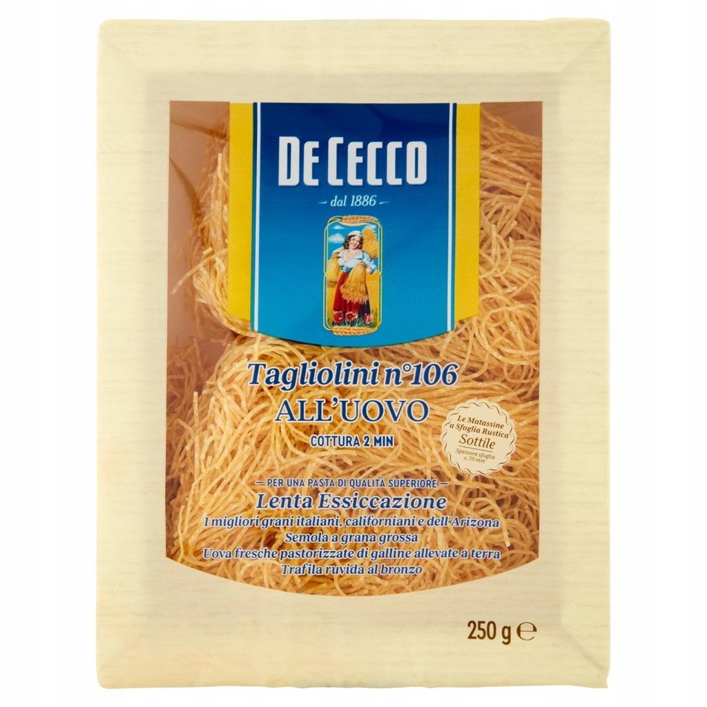 Makaron Jajeczny Nitki Tagliolini N° 106 De Cecco 250G
