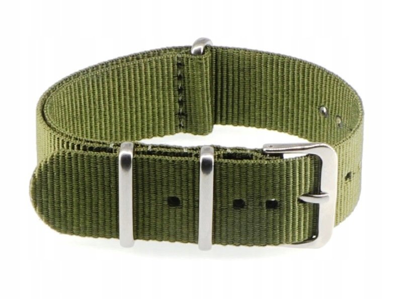 DŁUGI, WOJSKOWY PARCIANY PASEK NATO - KHAKI, 20MM + TELESKOPY