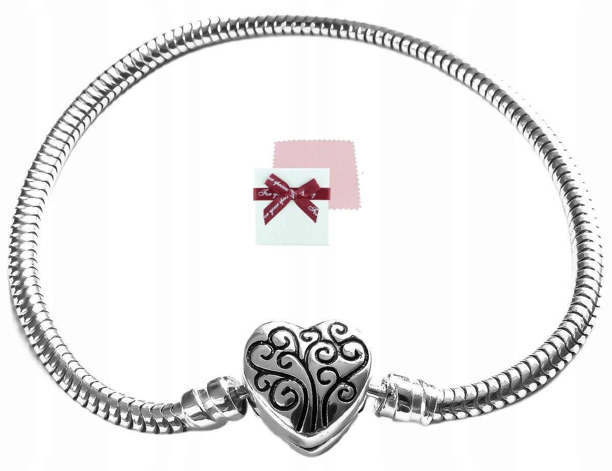 Bransoletka srebrna 925 modułowa moments baza do charms, koralików 18cm