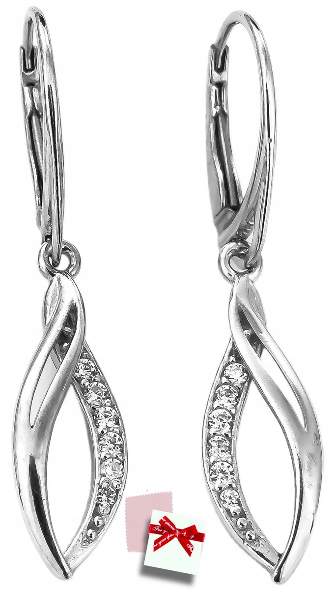 Kolczyki srebrne wiszące z cyrkoniami dla kobiet na prezent,Srebro 925