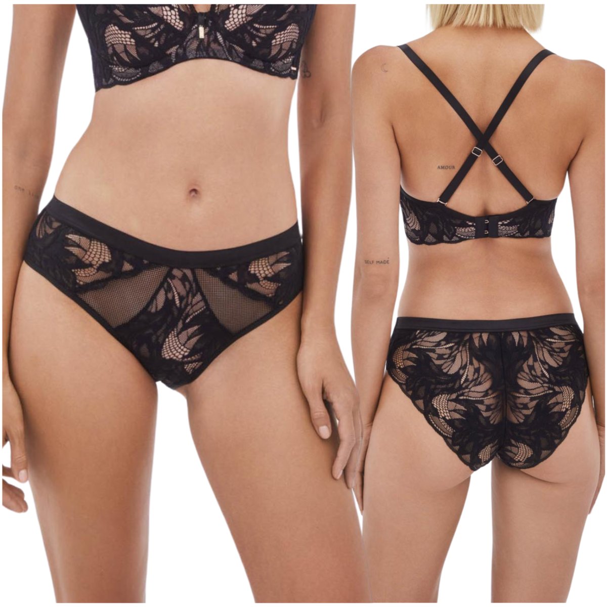 Majtki Alles BOUDOIR Figi brazylijskie czarne - Rozmiar 38