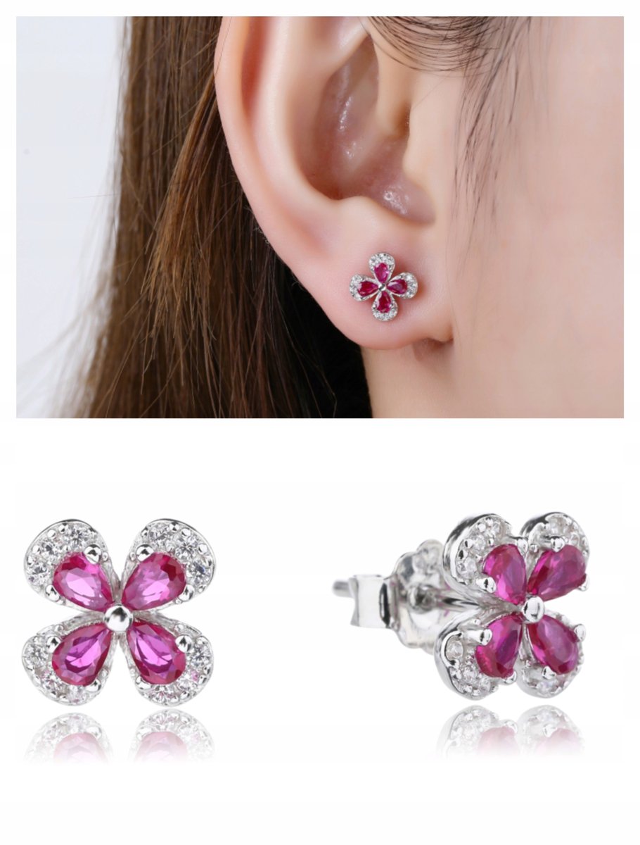 Śliczne kolczyki kwiatki ze srebra pr 925 dla kobiet ,dzieci