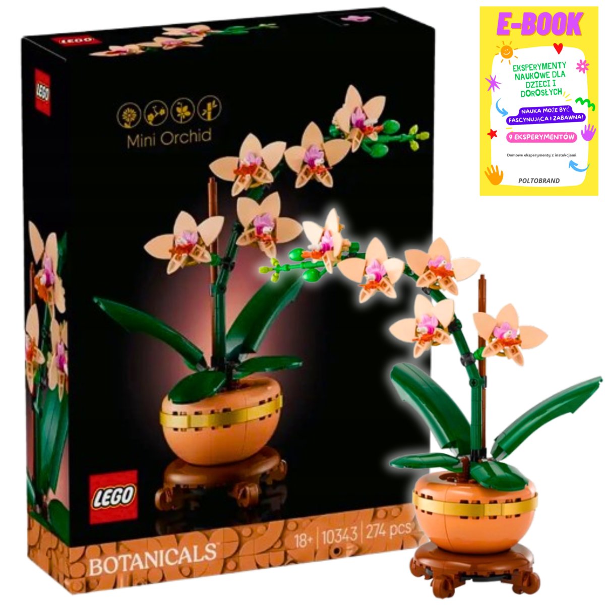 LEGO KLOCKI BOTANICALS - ORCHIDEA MAŁA 10343  KLOCKI PREZENT+ EBOOK