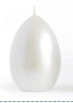 Świeca OPAL jajko małe 5x9cm biała