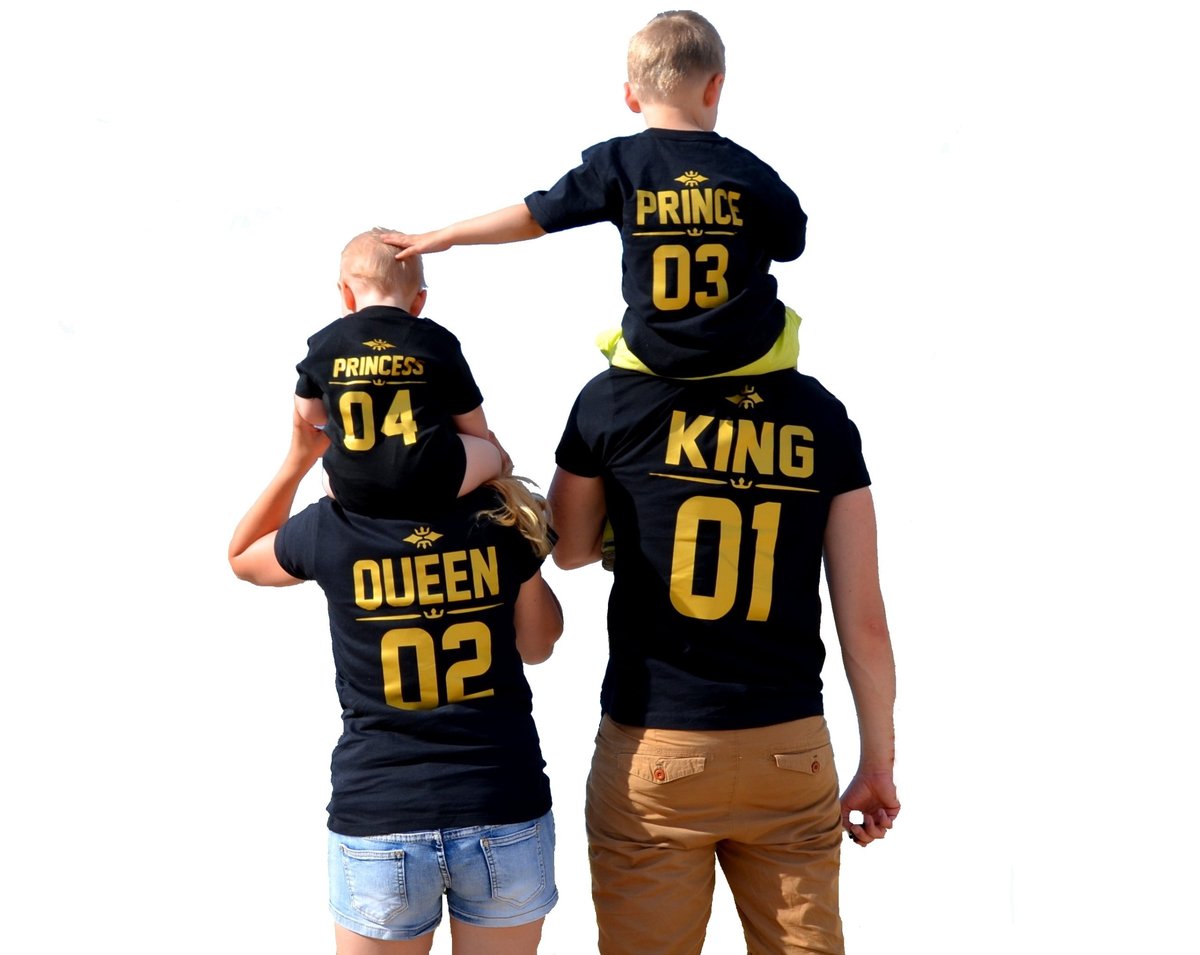 4 KOSZULKI DLA RODZINY KING QUEEN PRINCE PRINCESS