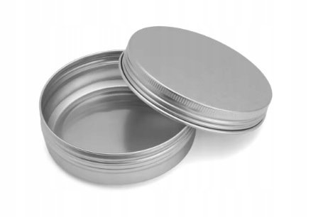 Puszka, pojemnik, zakręcany słoik aluminiowy 50 ml - na krem wosk drobiazgi