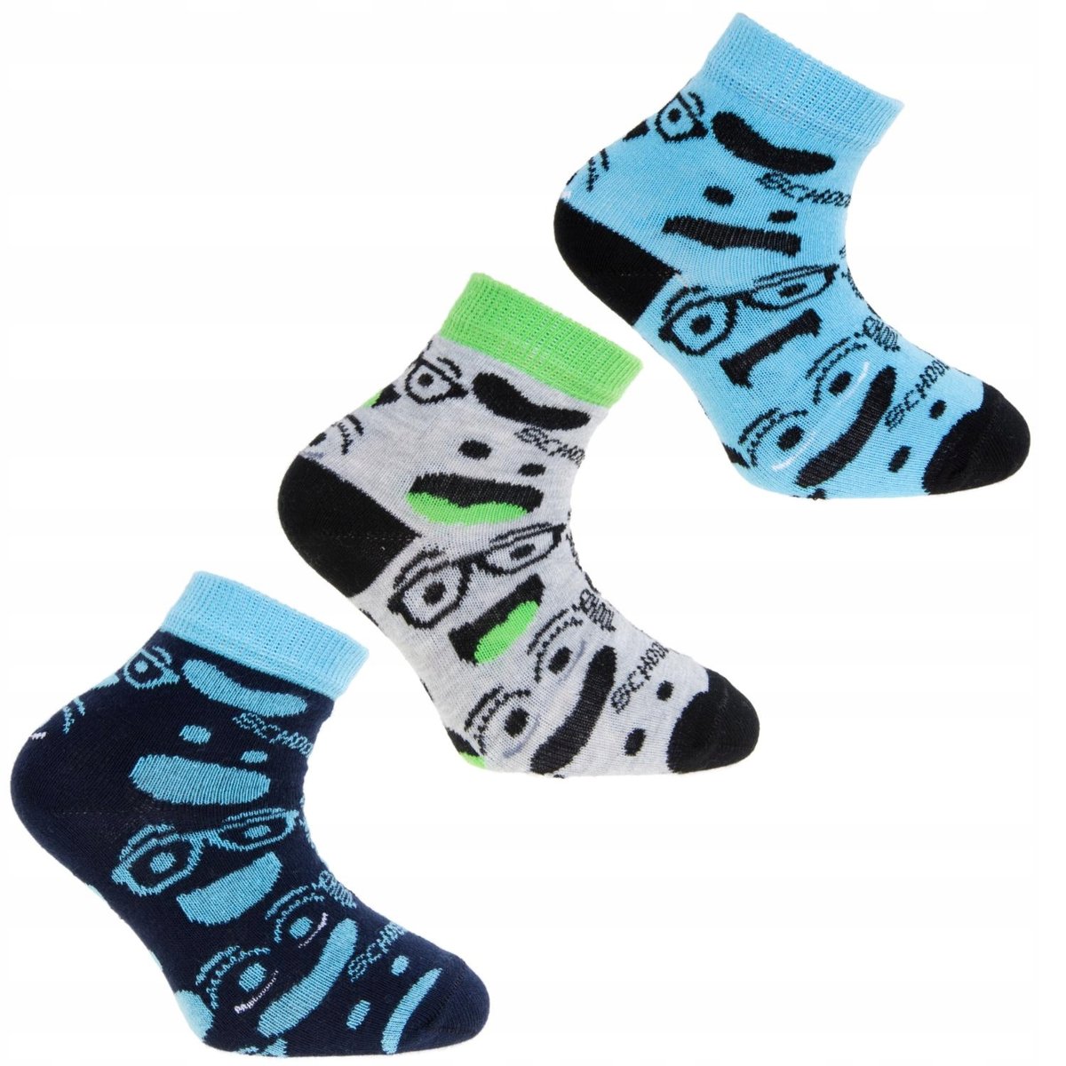 Skarpetki Chłopięce 3/4 Bawełniane Skarpety BUŹKI MINKI 3-PAK MORAJ 23-26