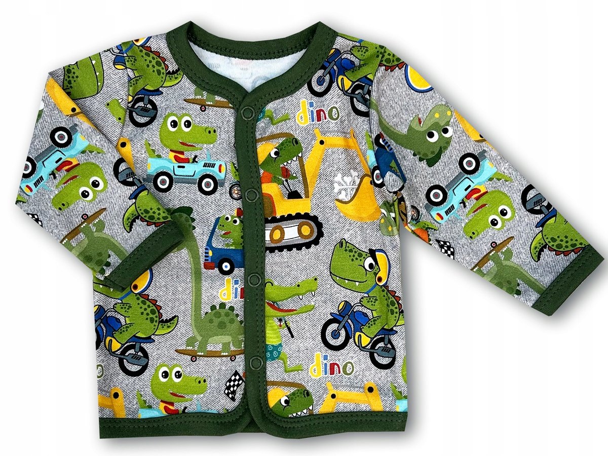 KAFTAN kaftanik 98 KOSZULKA bluzka rozpinana dla dzieci w DINOZAURY