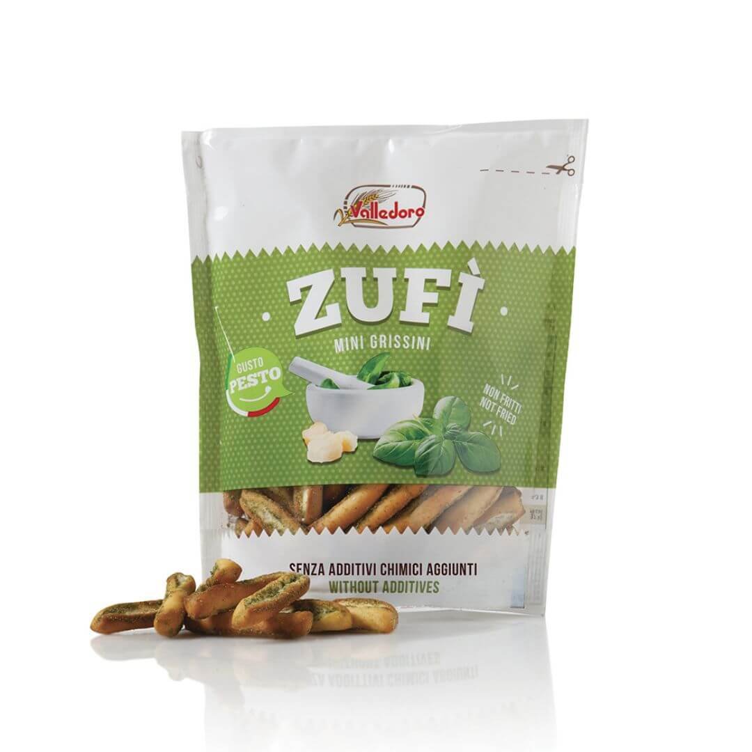 Valledoro Mini grissini o smaku pesto ZUFI 100 g