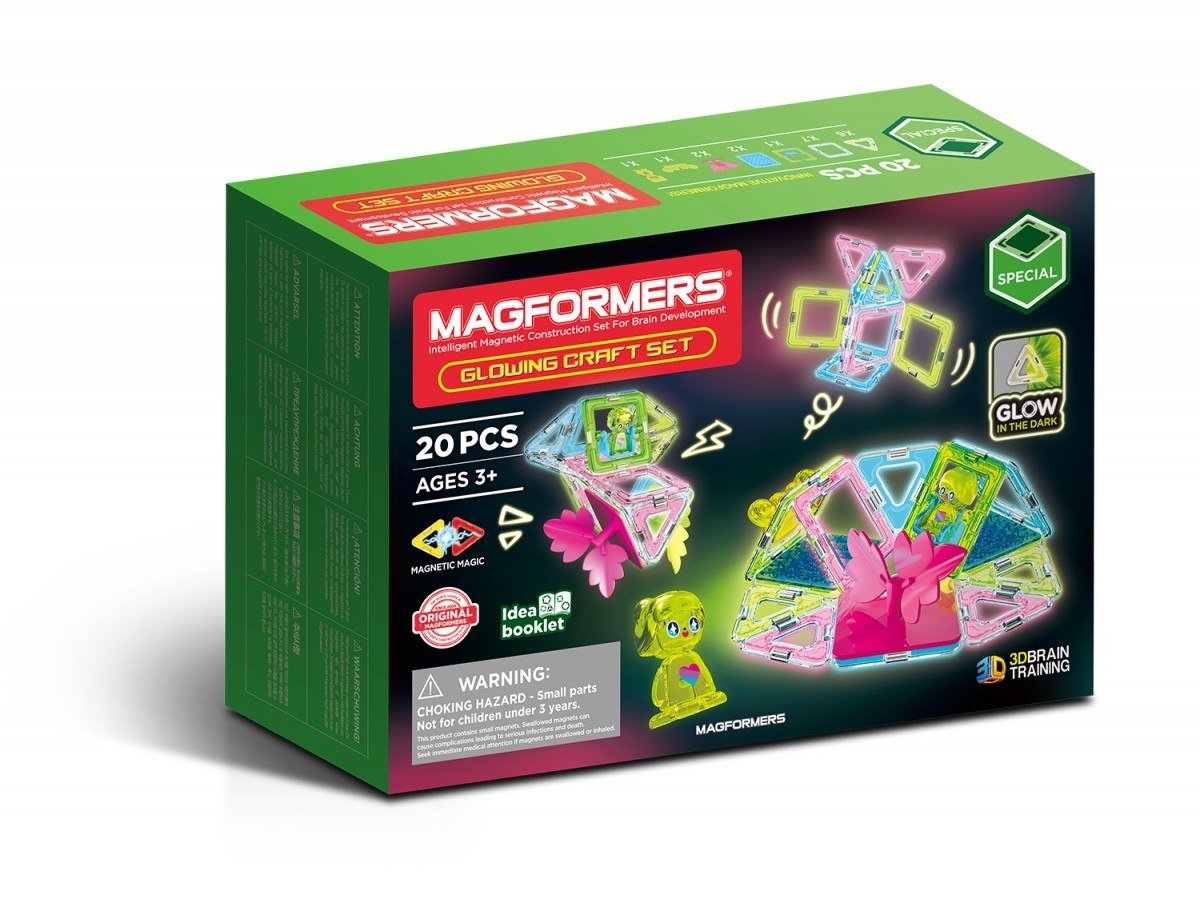 Klocki magnetyczne Glowing Craft 20 elementów Magformers