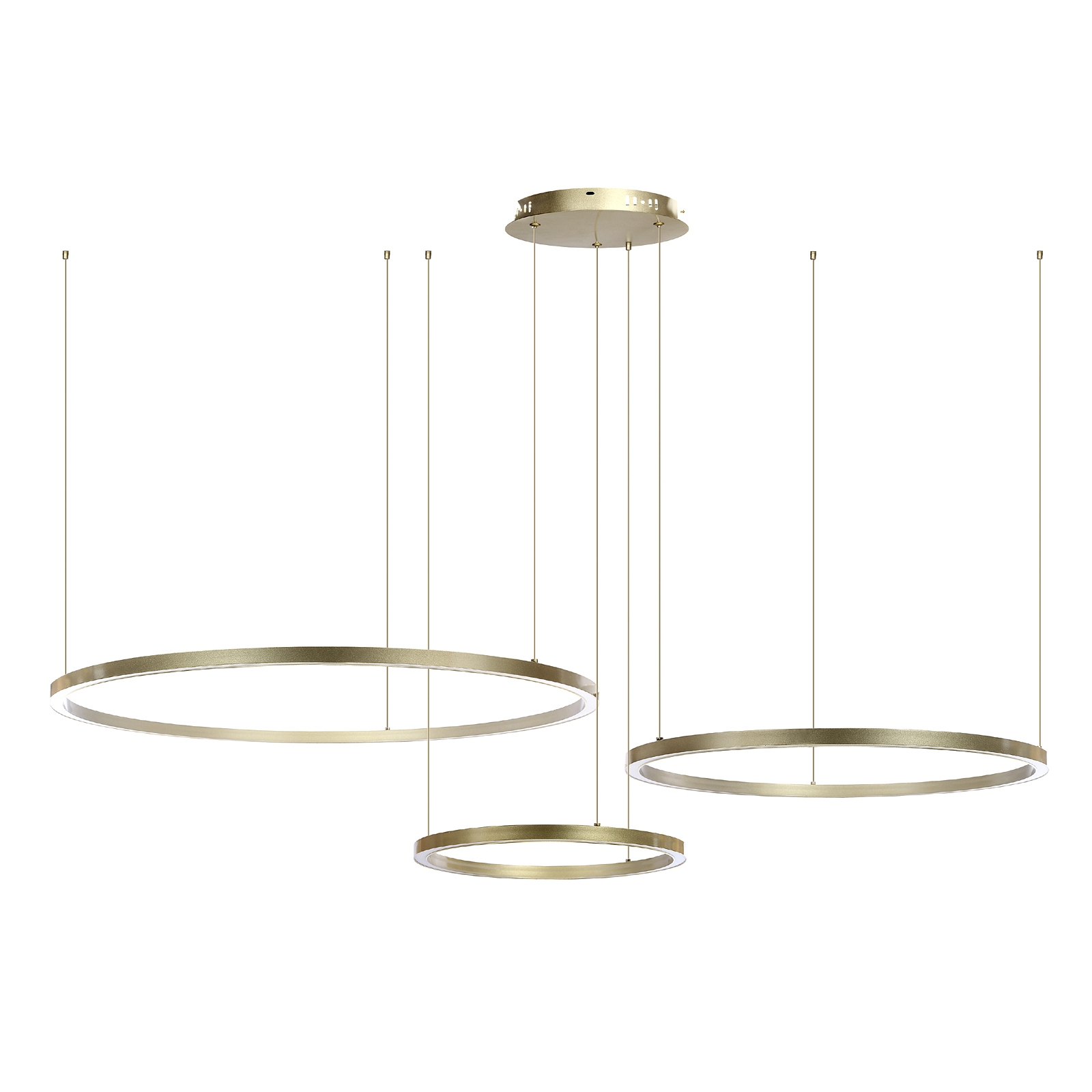 Lampa wisząca Monza okręgi 116W złota 1237 - Decorativi