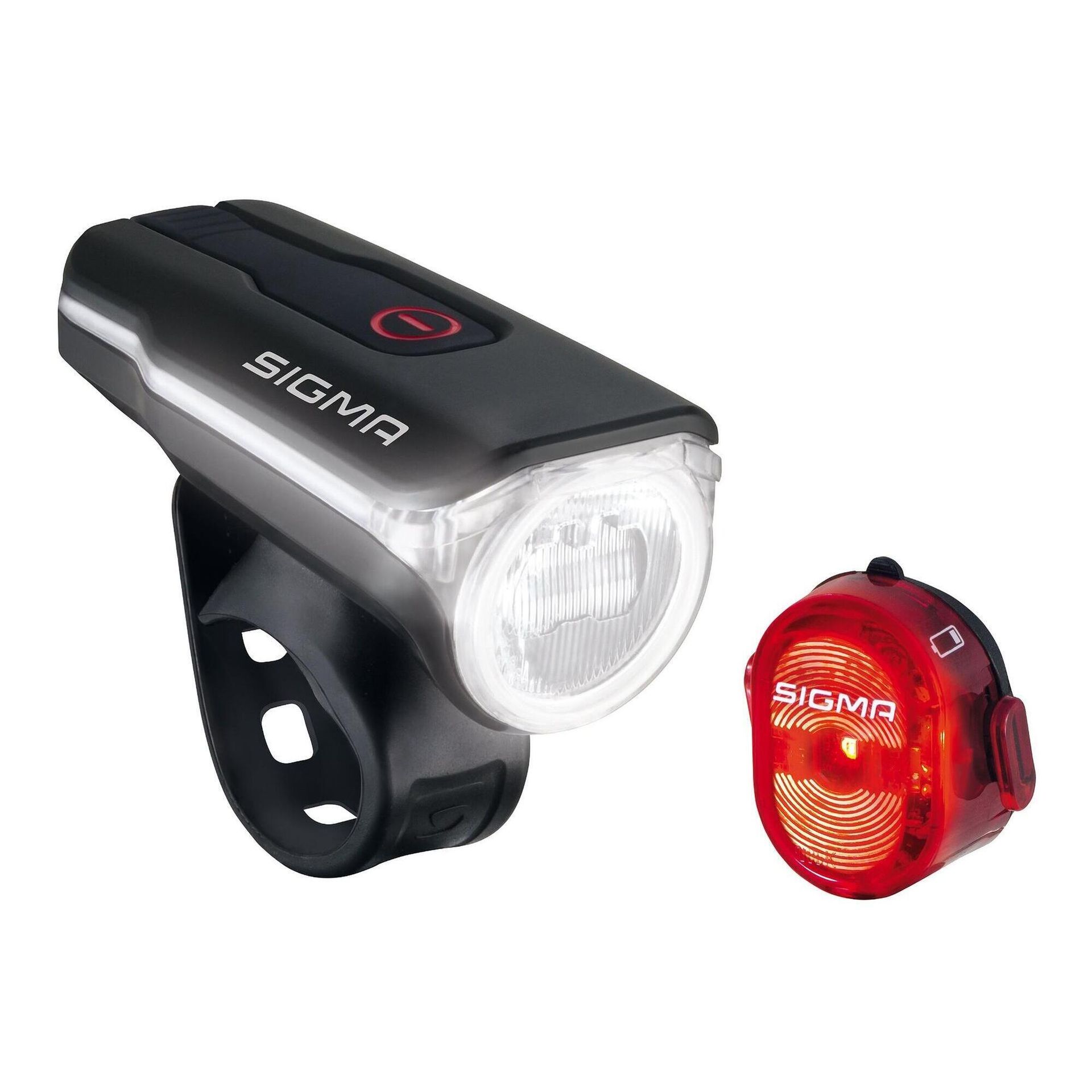 Sigma Sport Aura 60 zestaw oświetlenia rowerowego USB, czarno-czerwony, jeden rozmiar 17750
