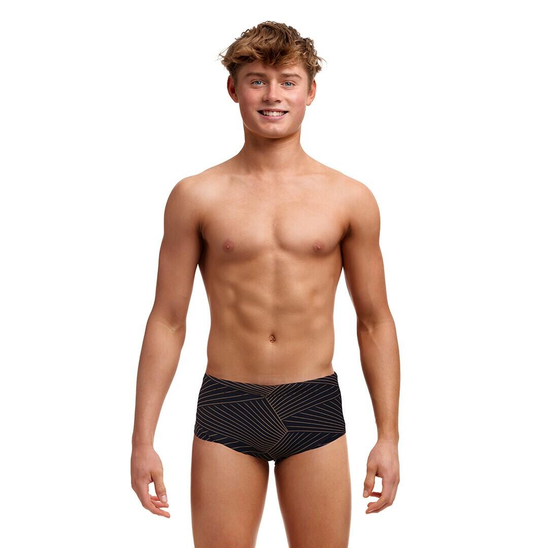 Kąpielówki chłopięce spodenki bokserki Funky Trunks Gold Weaver