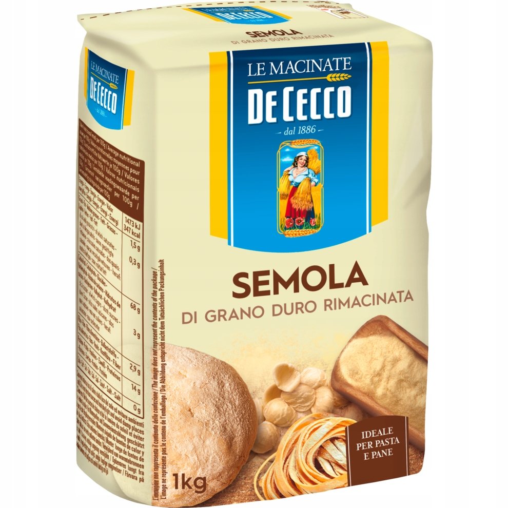 Semola Rimacinata 1Kg Mąka De Cecco Włoska Semolina Drobna