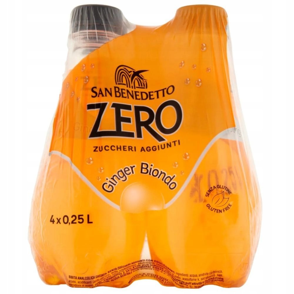 San Benedetto Zero Ginger Biondo Napój Bezalkoholowy Opakowanie 4 X 0,25 L