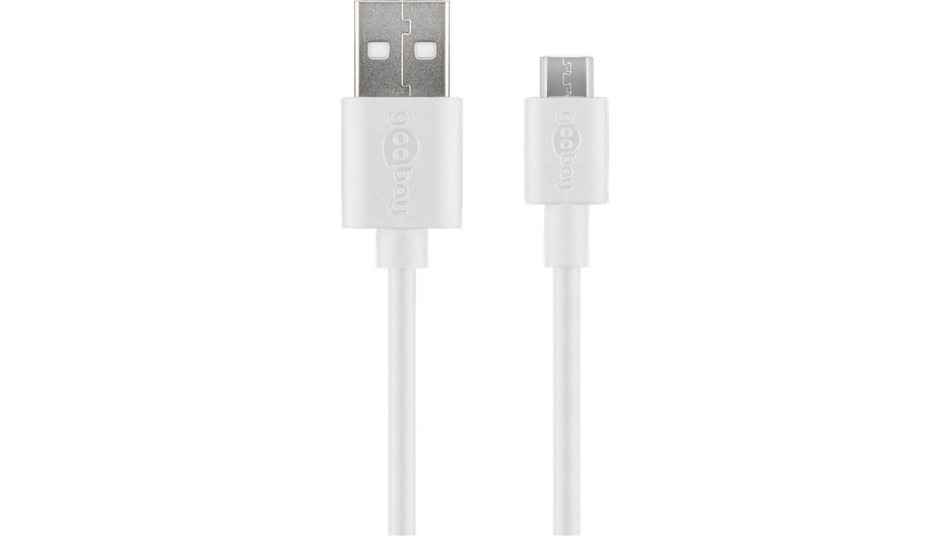 Kabel USB Goobay USB-A - microUSB 0.5 m Biały (JAB-4780401)