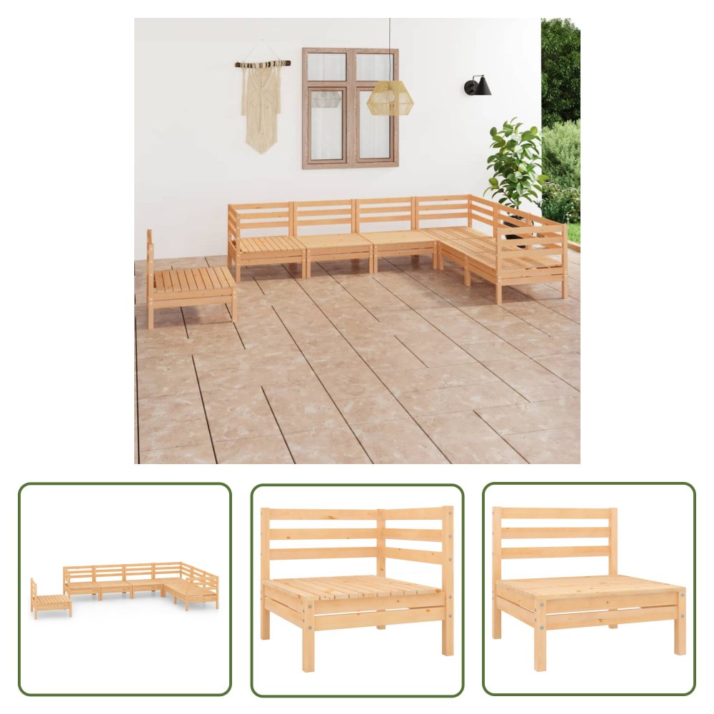 The Living Store 7-cz. zestaw wypoczynkowy do ogrodu - lite drewno sosnowe - Sofa Ogrodowa Z Palet