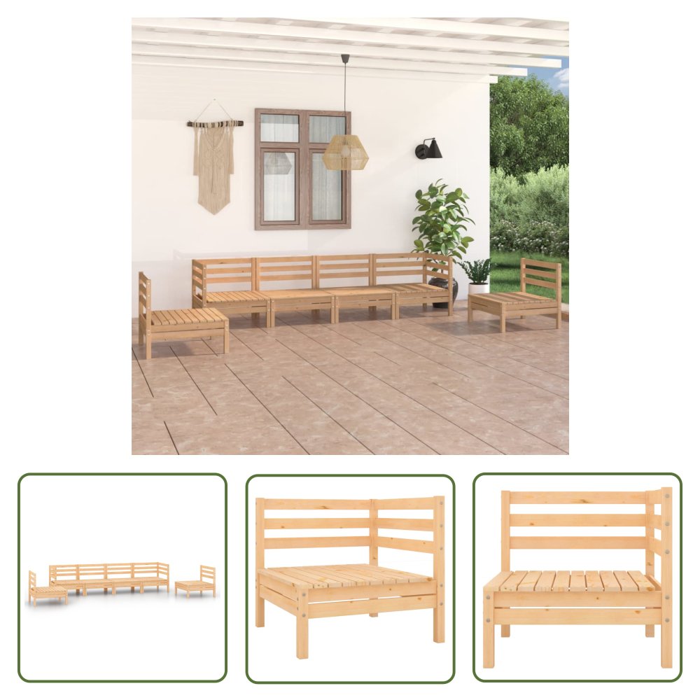 The Living Store 6-cz. zestaw mebli wypoczynkowych do ogrodu - drewno sosnowe - Zestaw Mebli Ogrodowych