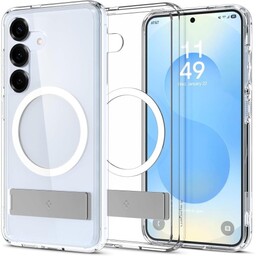 Spigen Etui Ultra Hybrid S Mag do MagSafe do Galaxy S25, przezroczysto-białe