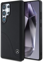 Mercedes Amg Etui Mercedes Leather Curved Stitches do Galaxy S25 Ultra, czarne