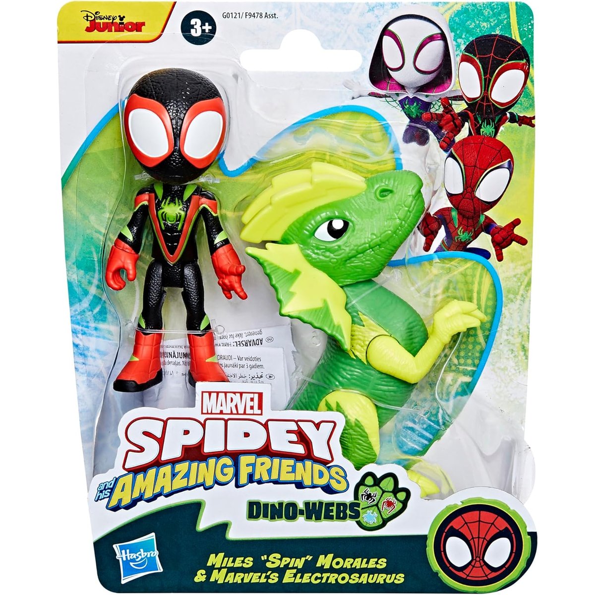 SPIDEY I SUPER KUMPLE MARVEL DINO-WEBS MILES SPIN MORALES + ELECTROSAURUS