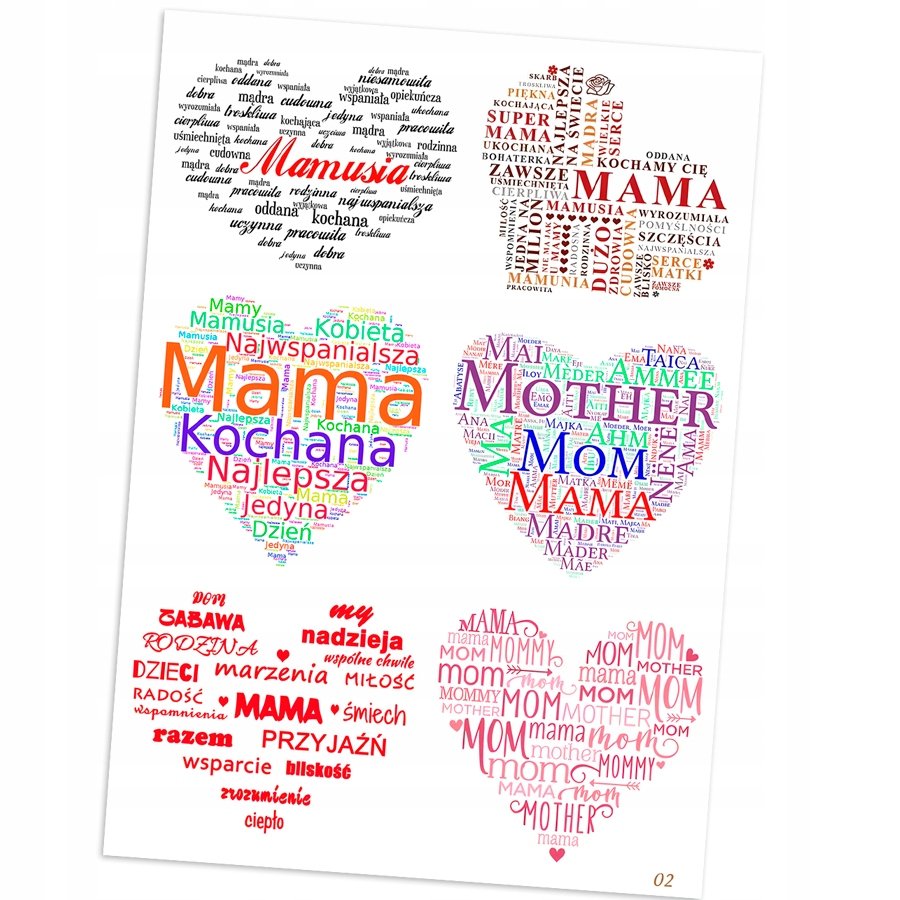Naklejki Etykietki Na Dzień Mamy Matki 6 Szt 4,5 Cm N02